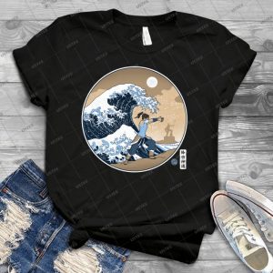 Avatar Waterbender Great Wave 11 - Vintage Mens Shirt Tshirt For Women Classic Handmade Shirt Retro Graphic Tee