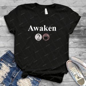 Awaken Large - Coffee 95 - Trending Shirt For Women Vintage Retro Tee For Men Kid's T-Shirt Handmade Shirt