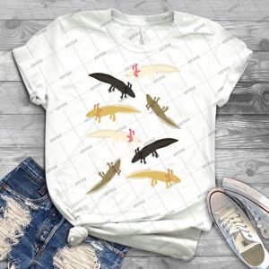 Axolotls  39 - Vintage Men's Shirt Tshirt For Women Classic Handmade Shirt Retro Graphic Tee