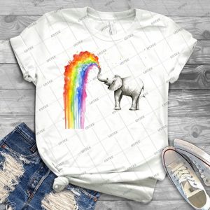 Baby Elephant Spraying Rainbow 94 - Trending Shirt For Women Vintage Retro Tee For Men Kid's T-Shirt Handmade Shirt