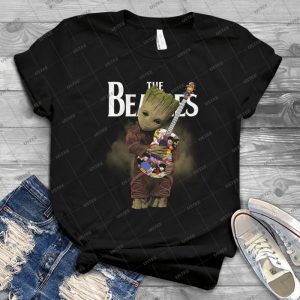 Baby Groot Star Wars Holding The Beatles Guitar - The Beatles Legend - The Beatles Music Album - Rock Music - Music Lovers - Best Music Handmade Shirt