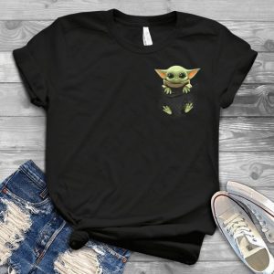 Baby Yoda In Pocket Star Wars Movies Yoda Master Yoda Shirt Handmade Shirt Handmade Shirt_17