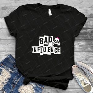 Bad Influence 40 - Vintage Mens Shirt Tshirt For Women Classic Handmade Shirt Retro Graphic Tee