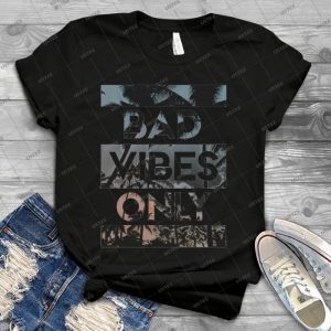Bad Vibes Only - Vintage Mens Shirt Tshirt For Women Classic Handmade Shirt Retro Graphic Tee