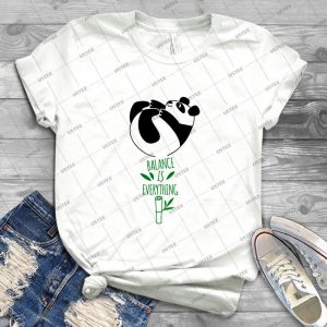 Balance Is Everything Tumbling Panda- - Vintage Men's Shirt Tshirt For Women Classic Handmade Shirt Retro Graphic Tee