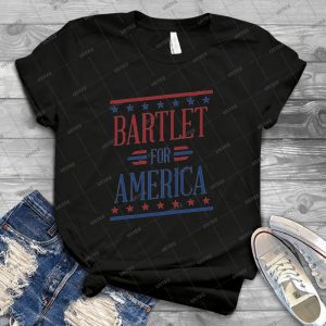 Bartlet Pour L39Amrique 83 - Vintage Mens Shirt Tshirt For Women Classic Handmade Shirt Retro Graphic Tee