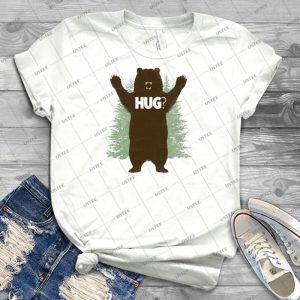 Bear Hug - Reworked - 2 - Vintage Men's Shirt Tshirt For Women Classic Handmade Shirt Retro Graphic Tee