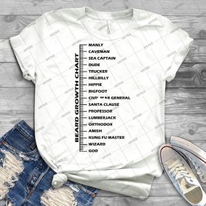 Beard Growth Chart - Vintage Men's Shirt Tshirt For Women Classic Handmade Shirt Retro Graphic Tee