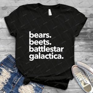 Bears- Beets- Battlestar Galactica- - White Variant - - Gift Idea Shirt For Men Tee For Women Classic Retro Vintage Graphic T-Shirt