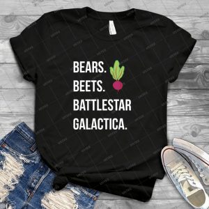 Bears- Beets- Battlestar Galactica--The Office - Vintage Mens Shirt Tshirt For Women Classic Handmade Shirt Retro Graphic Tee