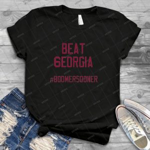 Beat Georgia-Cfb Playoffs Ou - Vintage Mens Shirt Tshirt For Women Classic Handmade Shirt Retro Graphic Tee