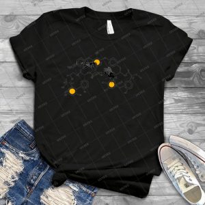 Bees Making Honey On Macromolecular Structure As A Bee House - Best Unisex Trending Handmade T-shirt Gift Idea For Men T-shirt For Woman