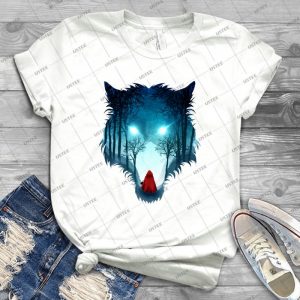 Big Bad Wolf - Dark Version - 14 - Vintage Men's Shirt Tshirt For Women Classic Handmade Shirt Retro Graphic Tee