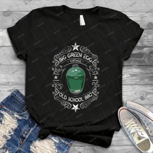 Big Green Egg Vintage Old School Bbq - Vintage Mens Shirt Tshirt For Women Classic Handmade Shirt Retro Graphic Tee