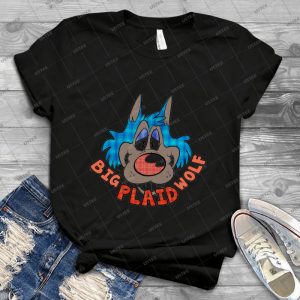 Big Plaid Wolf - Vintage Mens Shirt Tshirt For Women Classic Handmade Shirt Retro Graphic Tee
