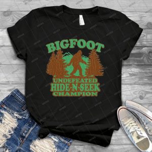 Bigfoot Hide N Seek Champion - Vintage Distressed - 14 - Vintage Mens Shirt Tshirt For Women Classic Handmade Shirt Retro Graphic Tee