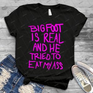 Bigfoot Is Real - Vintage Mens Shirt Tshirt For Women Classic Handmade Shirt Retro Graphic Tee
