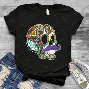Bigote Sugar Skull - Versin En Color - 27 - Trending Shirt For Women Vintage Retro Tee For Men Kid's T-Shirt Handmade Shirt