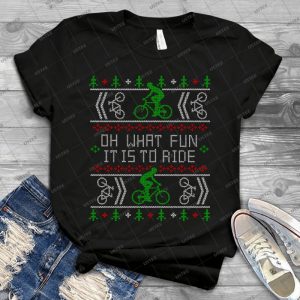 Biking Oh What Fun Cycling Bike Ugly Christmas Sweater - Gift Idea Shirt For Men Tee For Women Classic Retro Vintage Graphic T-Shirt