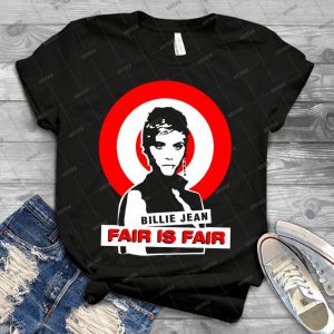 Billie Jean - Fair Is Fair - Dark Background - 75 - Vintage Mens Shirt Tshirt For Women Classic Handmade Shirt Retro Graphic Tee