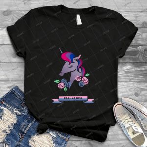 Bisexual Unicorn 21 - Vintage Mens Shirt Tshirt For Women Classic Handmade Shirt Retro Graphic Tee