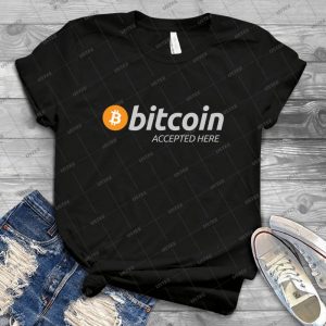 Bitcoin Shirt Bitcoin Accepted Here T-Shirt-Btc Logo - Gift Idea Shirt For Men Tee For Women Classic Retro Vintage Graphic T-Shirt