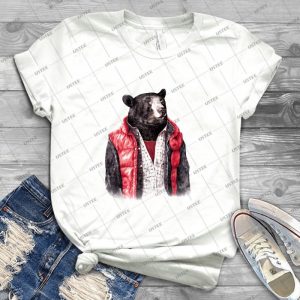 Black Bear 6 - Vintage Men's Shirt Tshirt For Women Classic Handmade Shirt Retro Graphic Tee