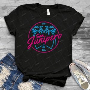 Black Mirror San Junipero Neon - Vintage Mens Shirt Tshirt For Women Classic Handmade Shirt Retro Graphic Tee