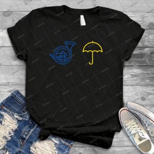 Blue French Horn Vs- Yellow Umbrella - Best Unisex Trending Handmade T-shirt Gift Idea For Men T-shirt For Woman