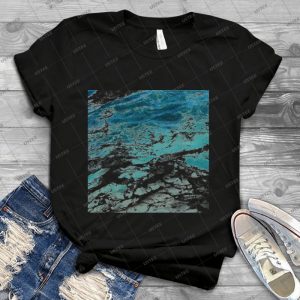 Blue Ocean Waves  89 - Vintage Mens Shirt Tshirt For Women Classic Handmade Shirt Retro Graphic Tee