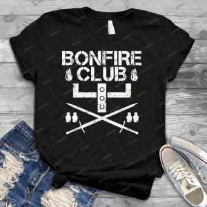 Bonfire Club - Vintage Mens Shirt Tshirt For Women Classic Handmade Shirt Retro Graphic Tee