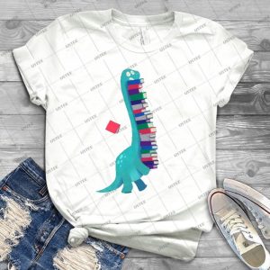 Book Dinosaurs 01 - Gift Idea Shirt For Men Tee For Women Classic Retro Vintage Graphic T-Shirt