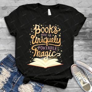 Books Are Magic 76 - Vintage Mens Shirt Tshirt For Women Classic Handmade Shirt Retro Graphic Tee