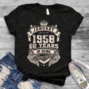 Born In January 1958 - Best Unisex Trending Handmade T-shirt Gift Idea For Men T-shirt For Woman