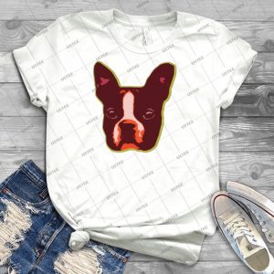 Boston Terrier Face Pop Art In Orange 47 - Trending Shirt For Women Vintage Retro Tee For Men Kid's T-Shirt Handmade Shirt