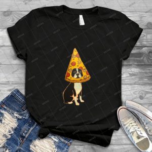 Boston Terrier Pizza Dog 61 - Vintage Mens Shirt Tshirt For Women Classic Handmade Shirt Retro Graphic Tee