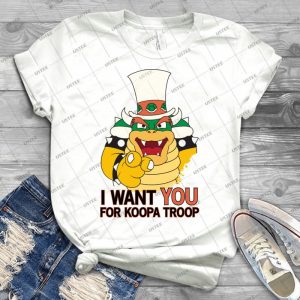 Bowser Wants You-No Border - Gift Idea Shirt For Men Tee For Women Classic Retro Vintage Graphic T-Shirt
