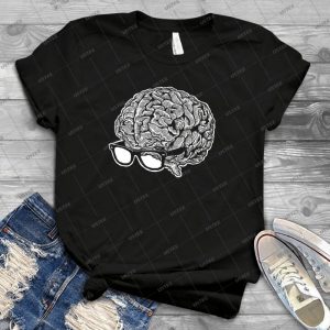 Brain With Glasses 93 - Vintage Mens Shirt Tshirt For Women Classic Handmade Shirt Retro Graphic Tee