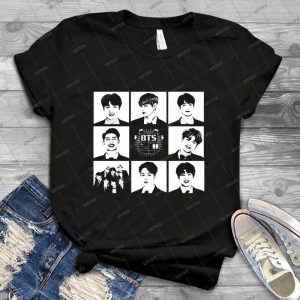Bts Members - Vintage Mens Shirt Tshirt For Women Classic Handmade Shirt Retro Graphic Tee