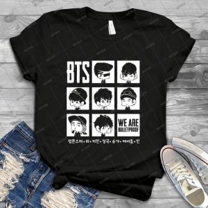 Bts Nous Sommes Bullettement Chibi - Gift Idea Shirt For Men Tee For Women Classic Retro Vintage Graphic T-Shirt