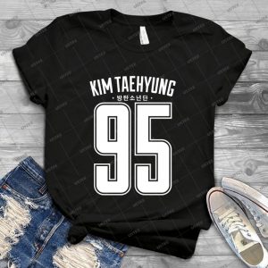 Bts V Kim Taehyung 95 - Vintage Mens Shirt Tshirt For Women Classic Handmade Shirt Retro Graphic Tee