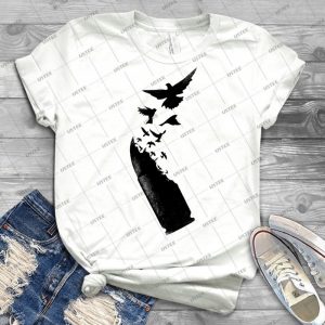 Bullet Birds 36 - Vintage Men's Shirt Tshirt For Women Classic Handmade Shirt Retro Graphic Tee