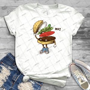 Burger Greeting 85 - Vintage Men's Shirt Tshirt For Women Classic Handmade Shirt Retro Graphic Tee
