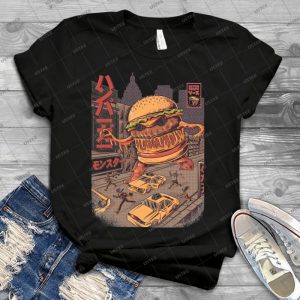Burgerzilla 56 - Vintage Mens Shirt Tshirt For Women Classic Handmade Shirt Retro Graphic Tee