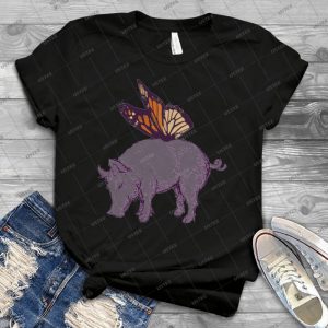 Butterpig 15 - Vintage Mens Shirt Tshirt For Women Classic Handmade Shirt Retro Graphic Tee