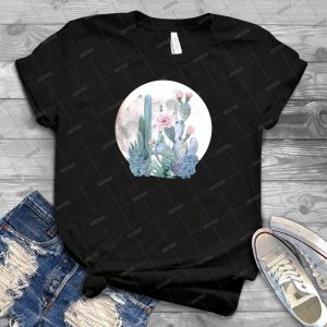 Cactus Nights Pretty Pink And Blue Desert Stars Cacti Illustration - Gift Idea Shirt For Men Tee For Women Classic Retro Vintage Graphic T-Shirt