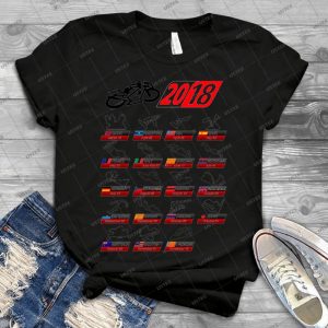 Calendar 2018 Motogp Circuits Sport White - Vintage Mens Shirt Tshirt For Women Classic Handmade Shirt Retro Graphic Tee