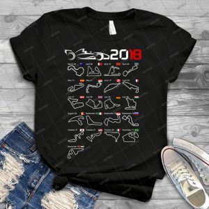 Calendar F1 2018 Circuits 90 - Trending Shirt For Women Vintage Retro Tee For Men Kid's T-Shirt Handmade Shirt