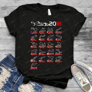 Calendar F1 2018 Circuits Sport - Gift Idea Shirt For Men Tee For Women Classic Retro Vintage Graphic T-Shirt