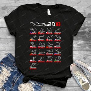 Calendar F1 2018 Circuits Sport - Vintage Mens Shirt Tshirt For Women Classic Handmade Shirt Retro Graphic Tee